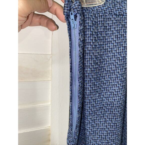 Handmade 60s A Line Pencil Wiggle Skirt Women’s Vintage Blue Twill Zip 26” Small - Picture 4 of 6